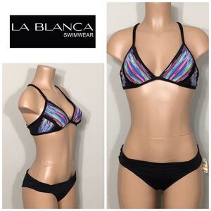 La Blanca multicolored bikini. 6-top/S-Bottom NWT